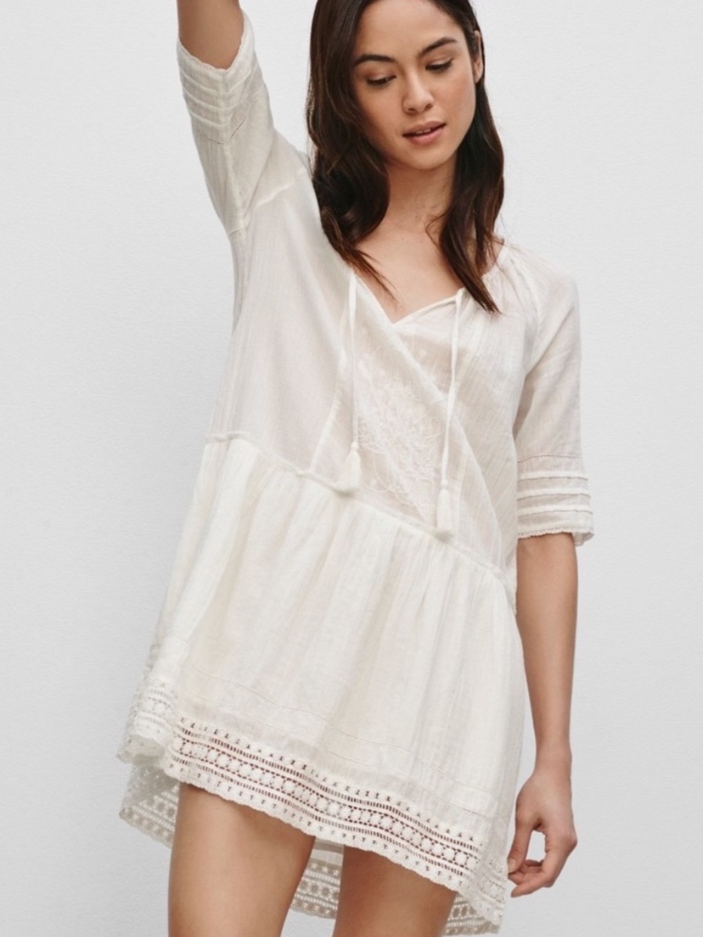 NEW Aritzia Azure Skies Iambic Boho Cottagecore Prairie Babydoll Dress